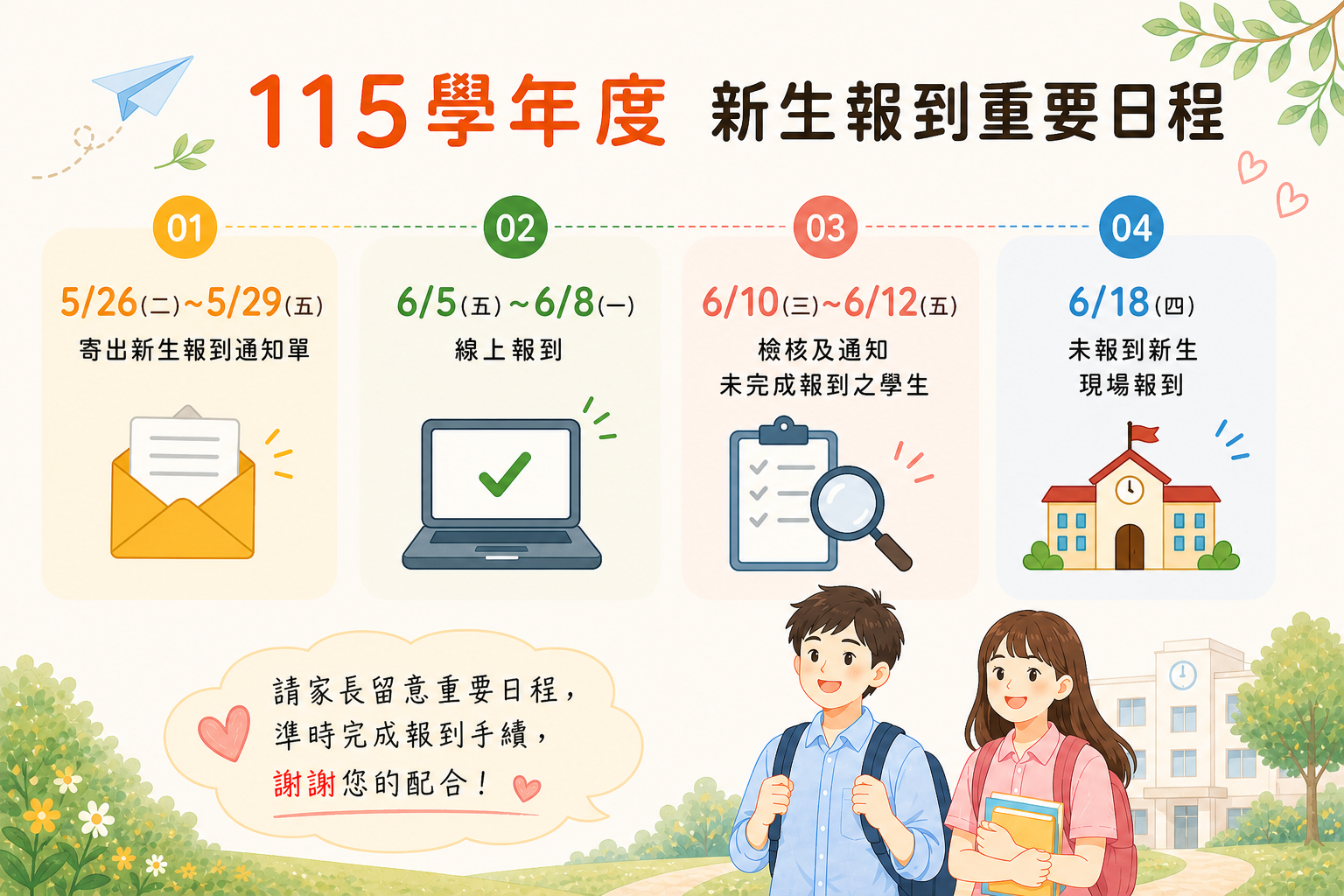 新生報到日程