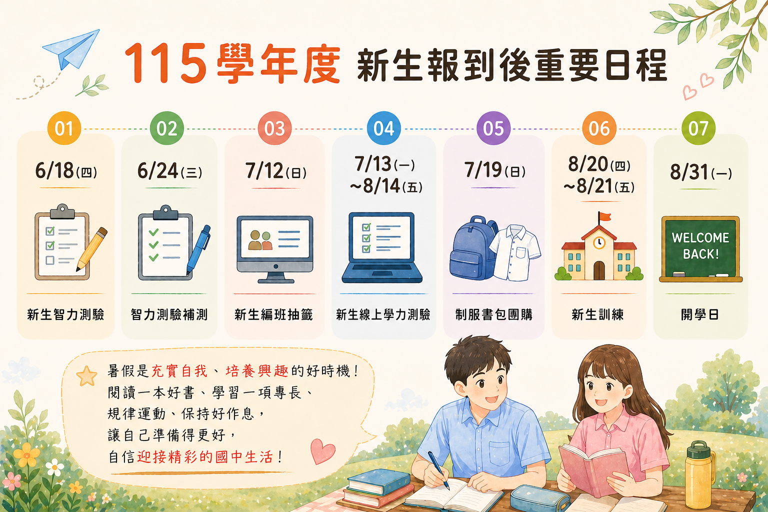 報到後日程
