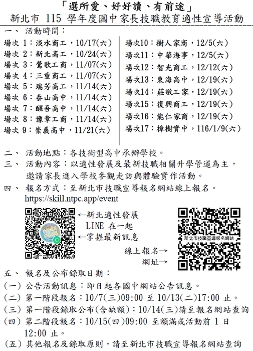 115選所愛家長技職教育宣導活動